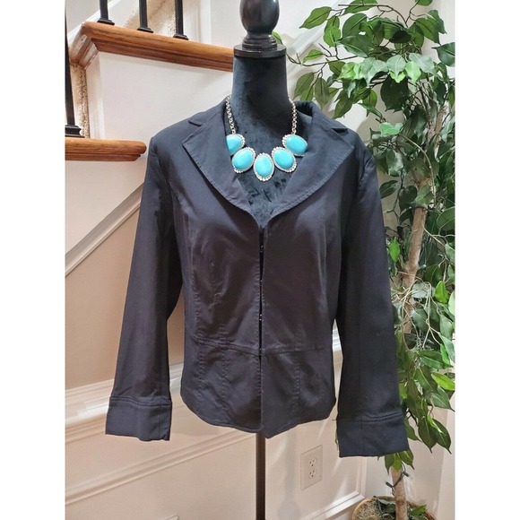 Lanebryant Women's Solid Black Rayon Long Sleeve Fitted Casual Blazer Size 20 - Picture 1 of 11
